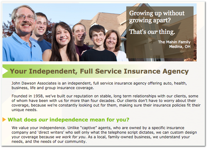 Example of an independent agency ad