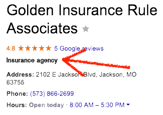 Use insurance agency for your Google My Business profile